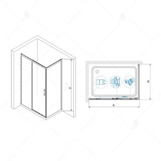 Душевой уголок RGW LE-41B (LE-12B + Z-050-2B) 34124280-014 200x80см чёрный